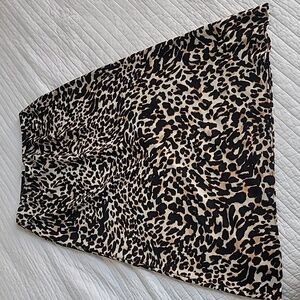 Topshop Leopard Print Midi Skirt